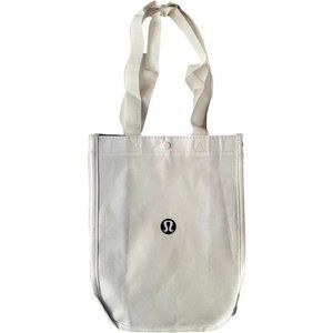 New Lululemon White Shopping Lunch Gym Tote‎ Bag Yoga Dance Tennis Golf Gym